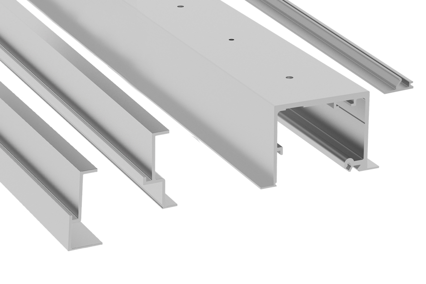 FT sliding top track for fixed glass set. False ceiling mounting